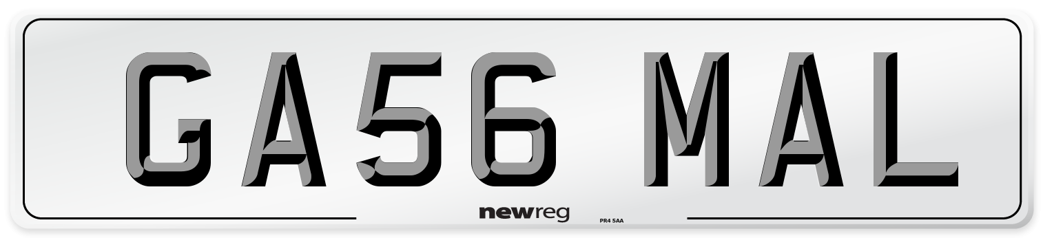 GA56 MAL Number Plate from New Reg
